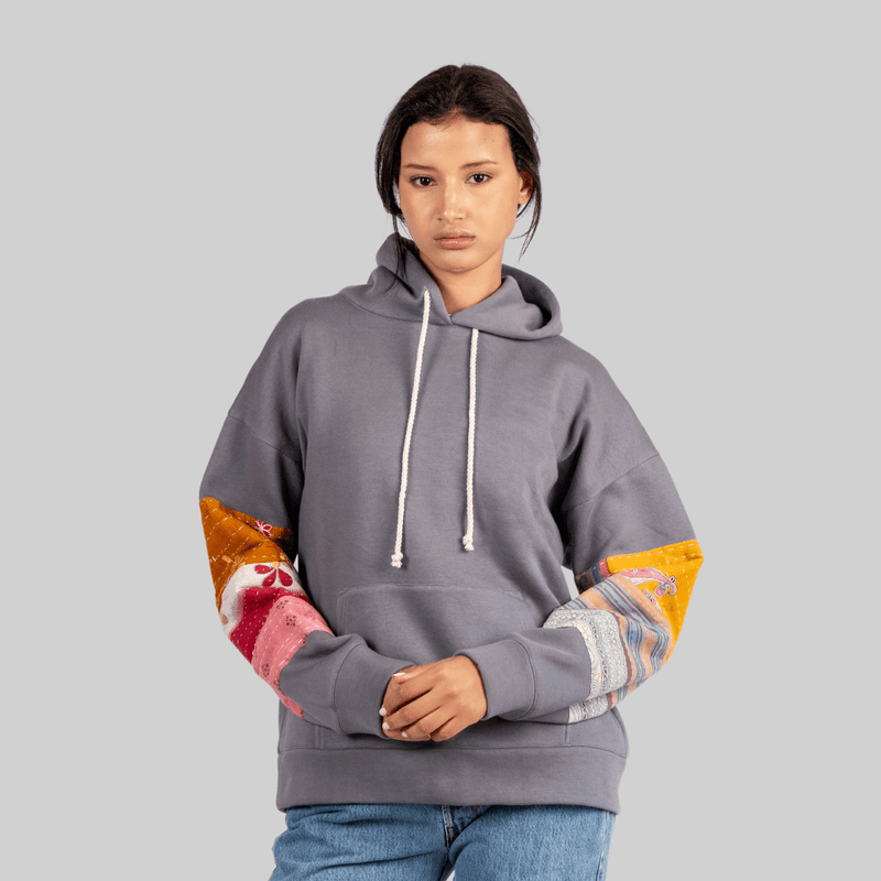 Grey Patchwork Hoodie - RES IPSA