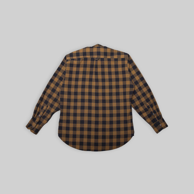 Handwoven Plaid Blue & Brown Shirt - RES IPSA