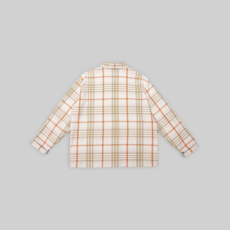 Handwoven Plaid Ecru & Orange Workshirt - RES IPSA