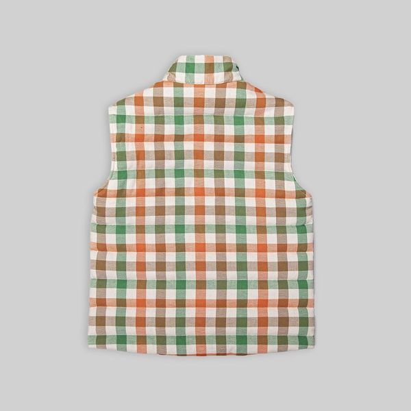 Handwoven Plaid Puffer Vest - RES IPSA