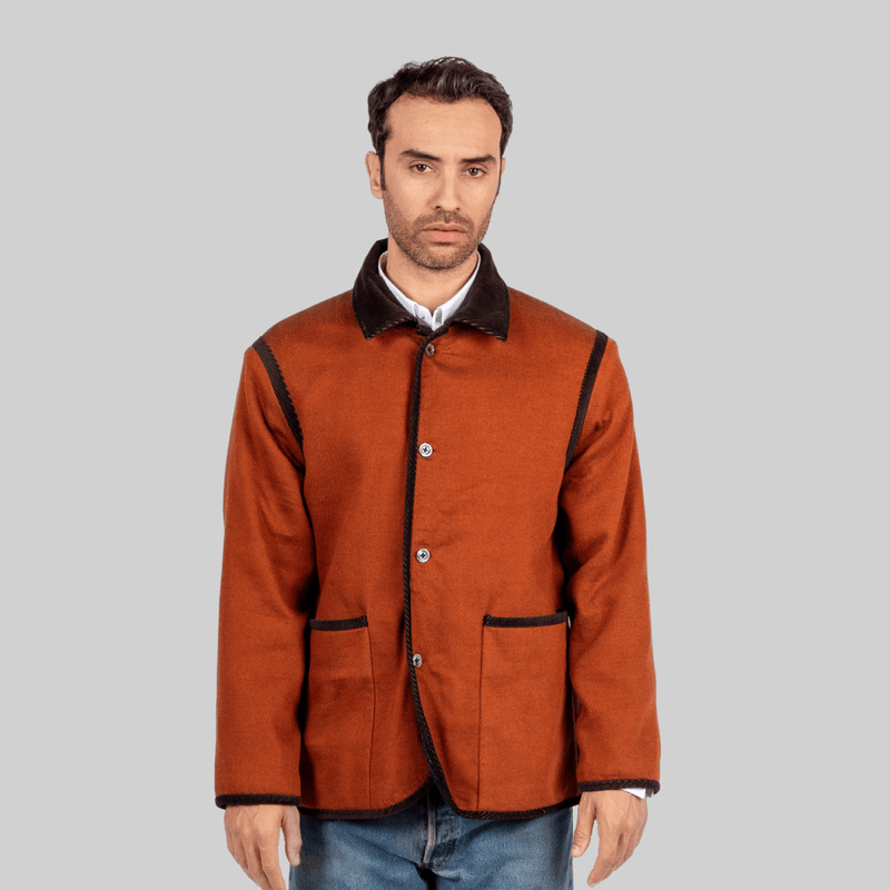 Handwoven Reversible Jacket with Corduroy Trim - RES IPSA