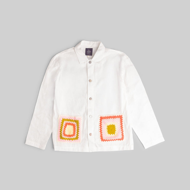 Linen Workshirt With Crochet Pockets - RES IPSA