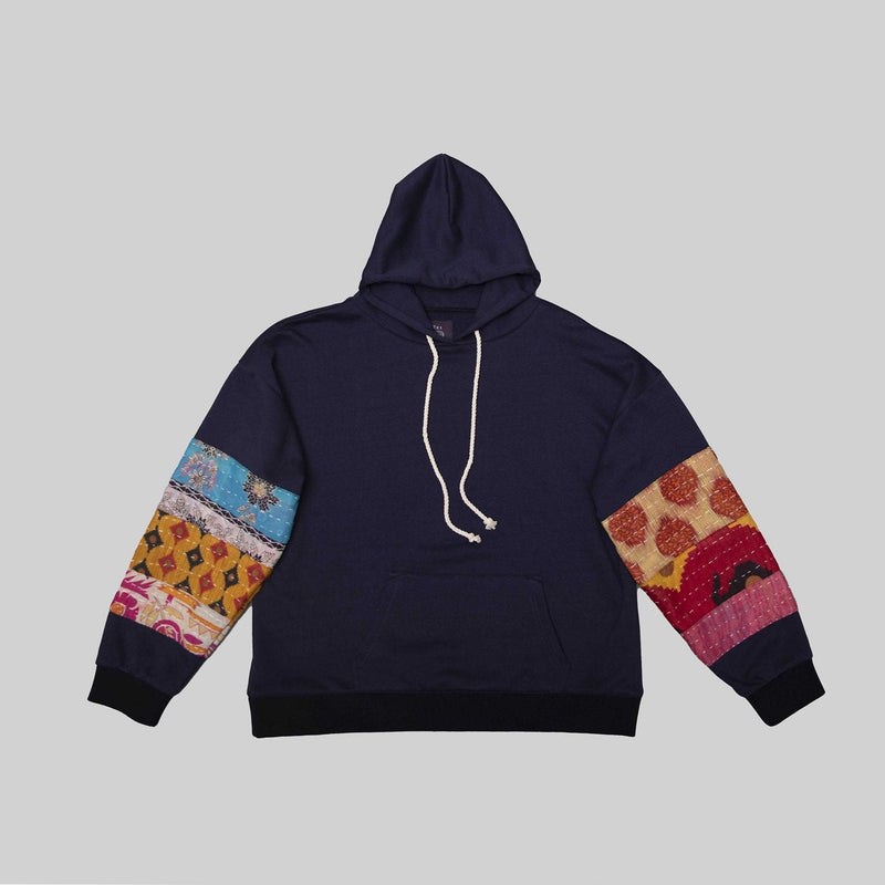 Navy Patchwork Hoodie - RES IPSA