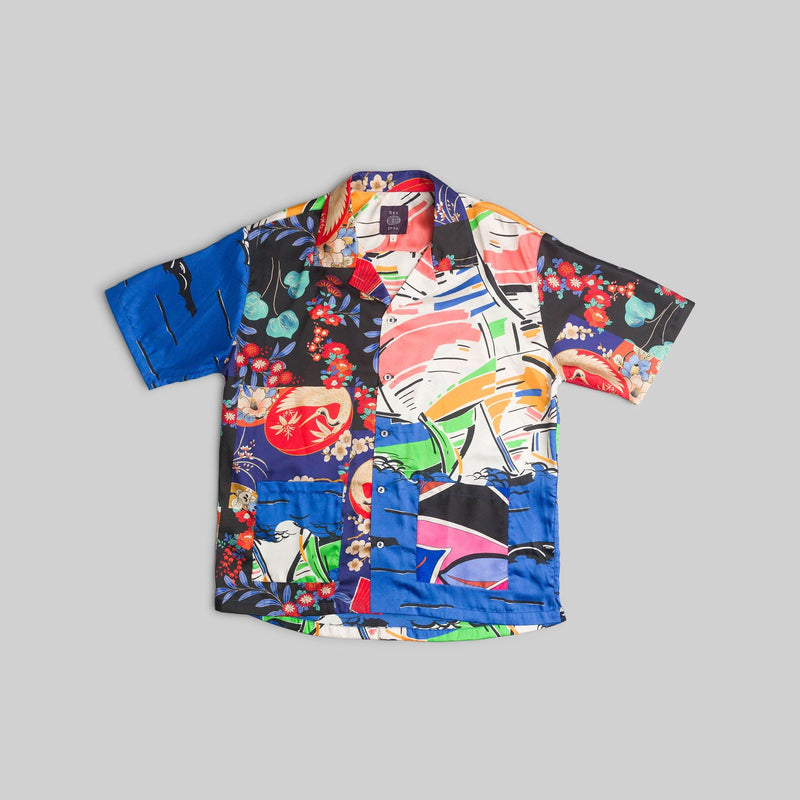 Silk Patchwork Camp Shirt with Pockets - RES IPSA