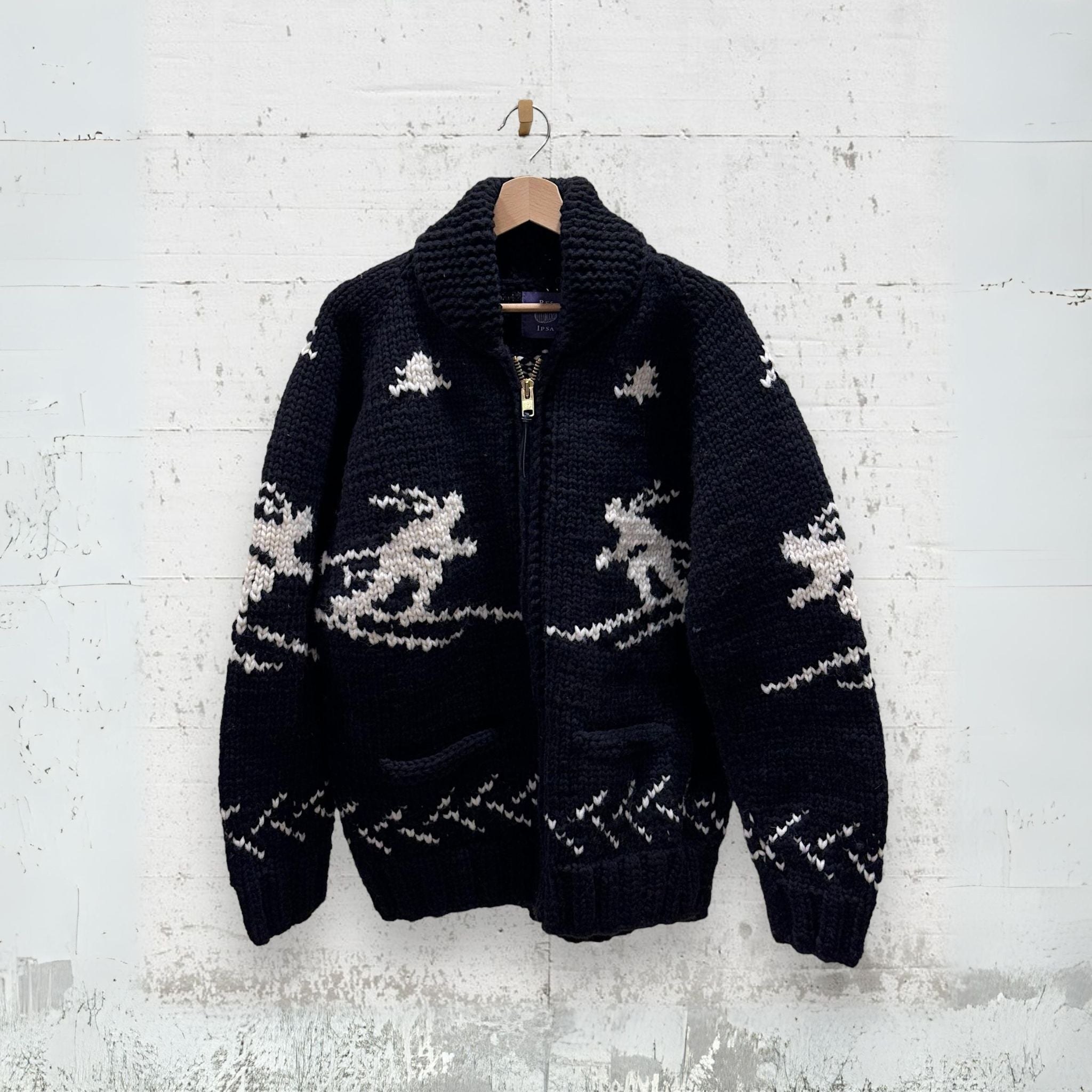 Skier Hand-Knit Cowichan Sweater