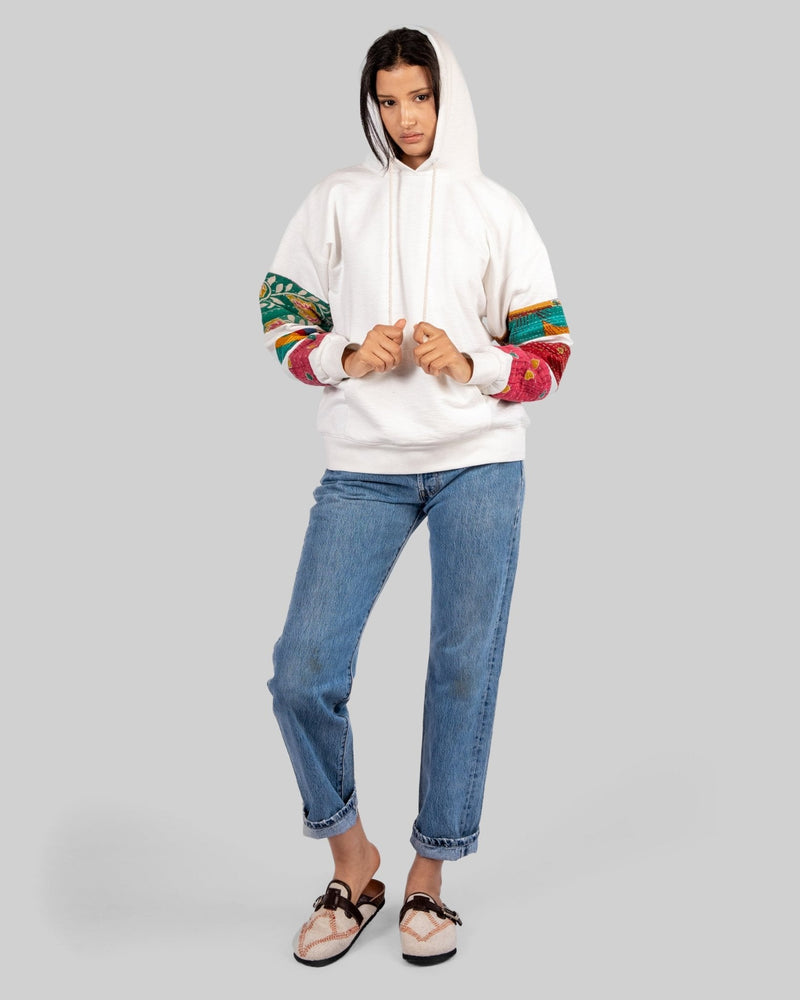 White Patchwork Hoodie - RES IPSA