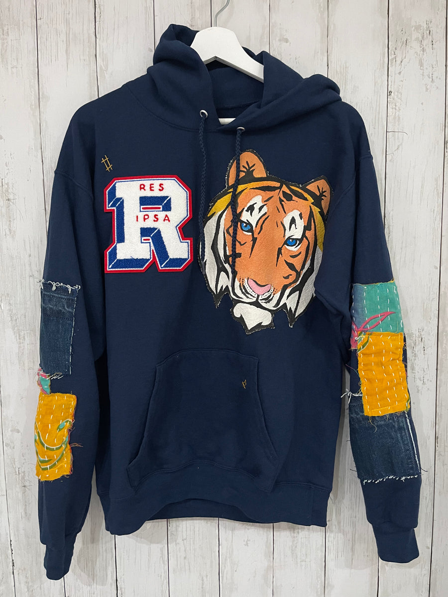 Repurposed Patchwork Hoodie (Chenille Patched)