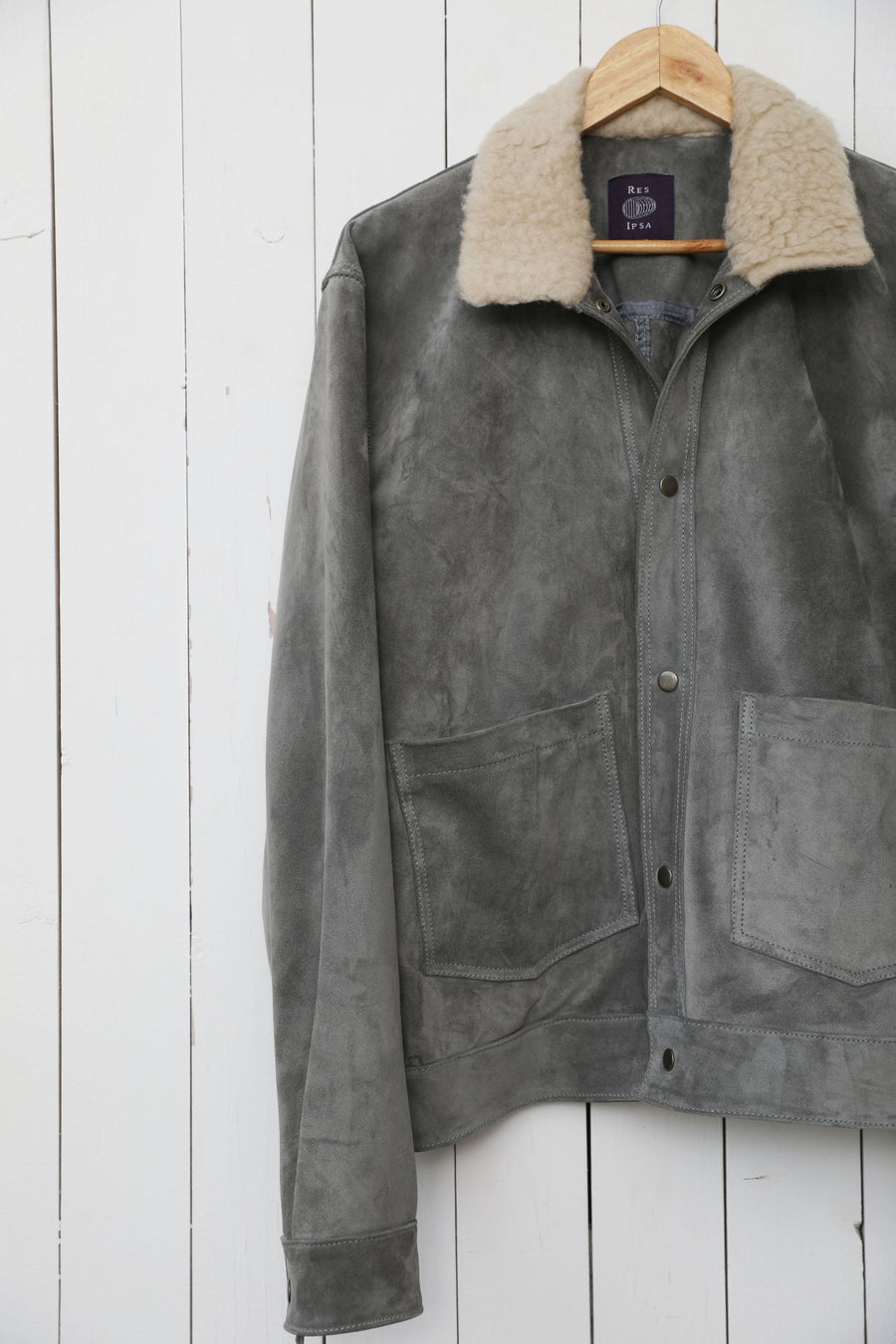 Suede Jacket With Shearling Collar #2 - RES IPSA